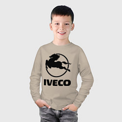 Лонгслив хлопковый детский Iveco, цвет: миндальный — фото 2