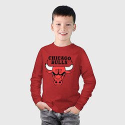 Лонгслив хлопковый детский Chicago Bulls, цвет: красный — фото 2