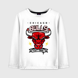 Лонгслив хлопковый детский Chicago Bulls est. 1966, цвет: белый