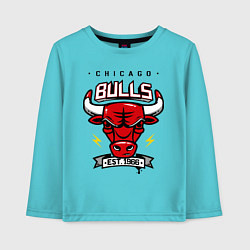 Лонгслив хлопковый детский Chicago Bulls est. 1966, цвет: бирюзовый