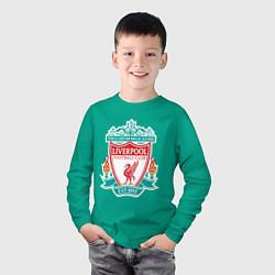 Лонгслив хлопковый детский Liverpool FC, цвет: зеленый — фото 2