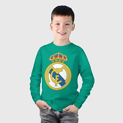 Лонгслив хлопковый детский Real Madrid FC, цвет: зеленый — фото 2