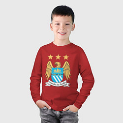 Лонгслив хлопковый детский Manchester City FC, цвет: красный — фото 2