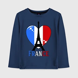 Лонгслив хлопковый детский France Love, цвет: тёмно-синий