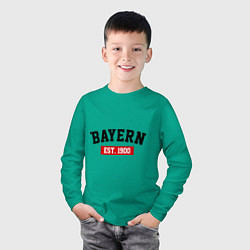 Лонгслив хлопковый детский FC Bayern Est. 1900, цвет: зеленый — фото 2