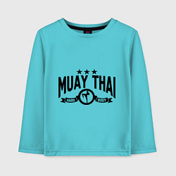 Лонгслив хлопковый детский Muay thai boxing, цвет: бирюзовый