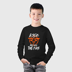 Лонгслив хлопковый детский Rise & Seek the Fire, цвет: черный — фото 2