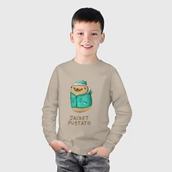 Лонгслив хлопковый детский Jacket Pugtato, цвет: миндальный — фото 2