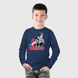 Лонгслив хлопковый детский Judo Master, цвет: тёмно-синий — фото 2