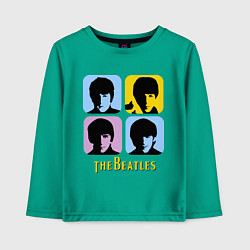 Лонгслив хлопковый детский The Beatles: pop-art, цвет: зеленый