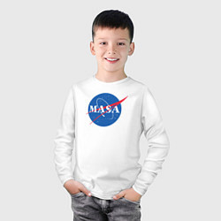 Лонгслив хлопковый детский NASA: Masa, цвет: белый — фото 2