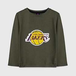 Лонгслив хлопковый детский LA Lakers, цвет: меланж-хаки