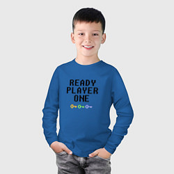 Лонгслив хлопковый детский Ready Player One, цвет: синий — фото 2