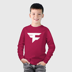 Лонгслив хлопковый детский FAZE Symbol, цвет: маджента — фото 2