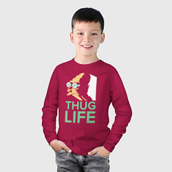 Лонгслив хлопковый детский Zoidberg: Thug Life, цвет: маджента — фото 2