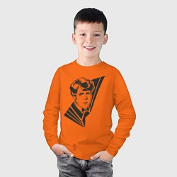 Лонгслив хлопковый детский Юный Есенин, цвет: оранжевый — фото 2