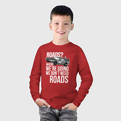 Лонгслив хлопковый детский We don't need roads, цвет: красный — фото 2