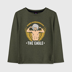 Лонгслив хлопковый детский Khabib: The Eagle, цвет: меланж-хаки