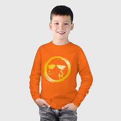 Лонгслив хлопковый детский Danny, цвет: оранжевый — фото 2