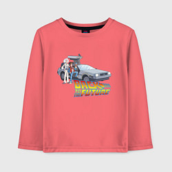 Лонгслив хлопковый детский Back to the future, цвет: коралловый