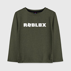 Лонгслив хлопковый детский Roblox Logo, цвет: меланж-хаки