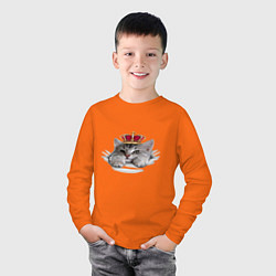 Лонгслив хлопковый детский Pretty kitten, цвет: оранжевый — фото 2