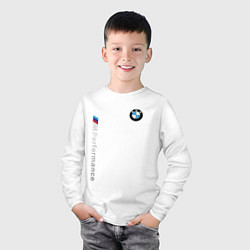 Лонгслив хлопковый детский BMW M PERFORMANCE БМВ, цвет: белый — фото 2