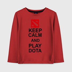 Лонгслив хлопковый детский Keep Calm & Play Dota, цвет: красный