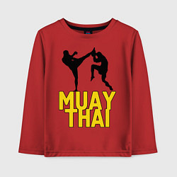 Лонгслив хлопковый детский Muay Thai, цвет: красный