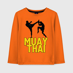 Лонгслив хлопковый детский Muay Thai, цвет: оранжевый