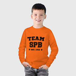 Лонгслив хлопковый детский Team SPB est. 1703, цвет: оранжевый — фото 2