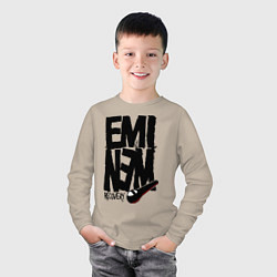 Лонгслив хлопковый детский Eminem recovery, цвет: миндальный — фото 2