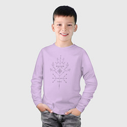 Лонгслив хлопковый детский Славянский узор V2, цвет: лаванда — фото 2