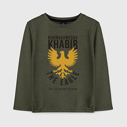 Лонгслив хлопковый детский Khabib: The Eagle, цвет: меланж-хаки