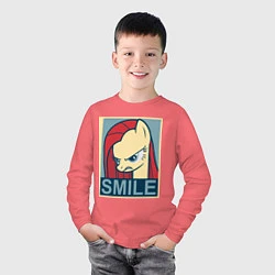Лонгслив хлопковый детский MLP: Smile, цвет: коралловый — фото 2