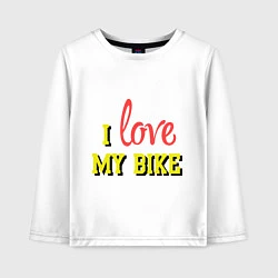 Лонгслив хлопковый детский I love my bike, цвет: белый