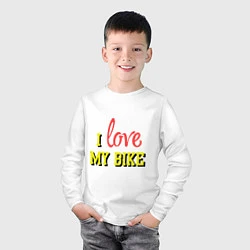 Лонгслив хлопковый детский I love my bike, цвет: белый — фото 2