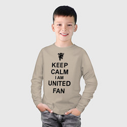 Лонгслив хлопковый детский Keep Calm & United fan, цвет: миндальный — фото 2