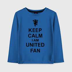 Лонгслив хлопковый детский Keep Calm & United fan, цвет: синий