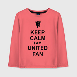 Лонгслив хлопковый детский Keep Calm & United fan, цвет: коралловый