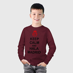 Лонгслив хлопковый детский Keep Calm & Hala Madrid, цвет: меланж-бордовый — фото 2