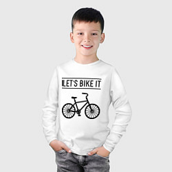 Лонгслив хлопковый детский Lets bike it, цвет: белый — фото 2