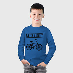 Лонгслив хлопковый детский Lets bike it, цвет: синий — фото 2