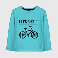 Лонгслив хлопковый детский Lets bike it, цвет: бирюзовый
