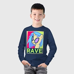 Лонгслив хлопковый детский DJ Pon-3 RAVE, цвет: тёмно-синий — фото 2