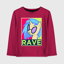 Лонгслив хлопковый детский DJ Pon-3 RAVE, цвет: маджента