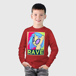 Лонгслив хлопковый детский DJ Pon-3 RAVE, цвет: красный — фото 2