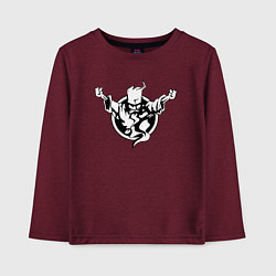 Лонгслив хлопковый детский Thunderdome logo, цвет: меланж-бордовый