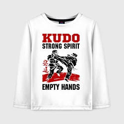 Лонгслив хлопковый детский Kudo: Strong Spirit, цвет: белый