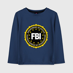 Лонгслив хлопковый детский FBI Departament, цвет: тёмно-синий